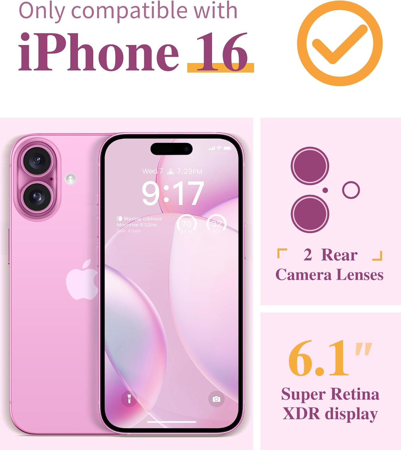GVIEWIN for iPhone 16 Case Floral