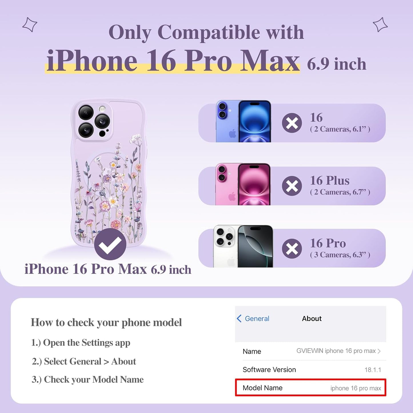 GVIEWIN for iPhone 16 Pro Max Case Compatible with MagSafe