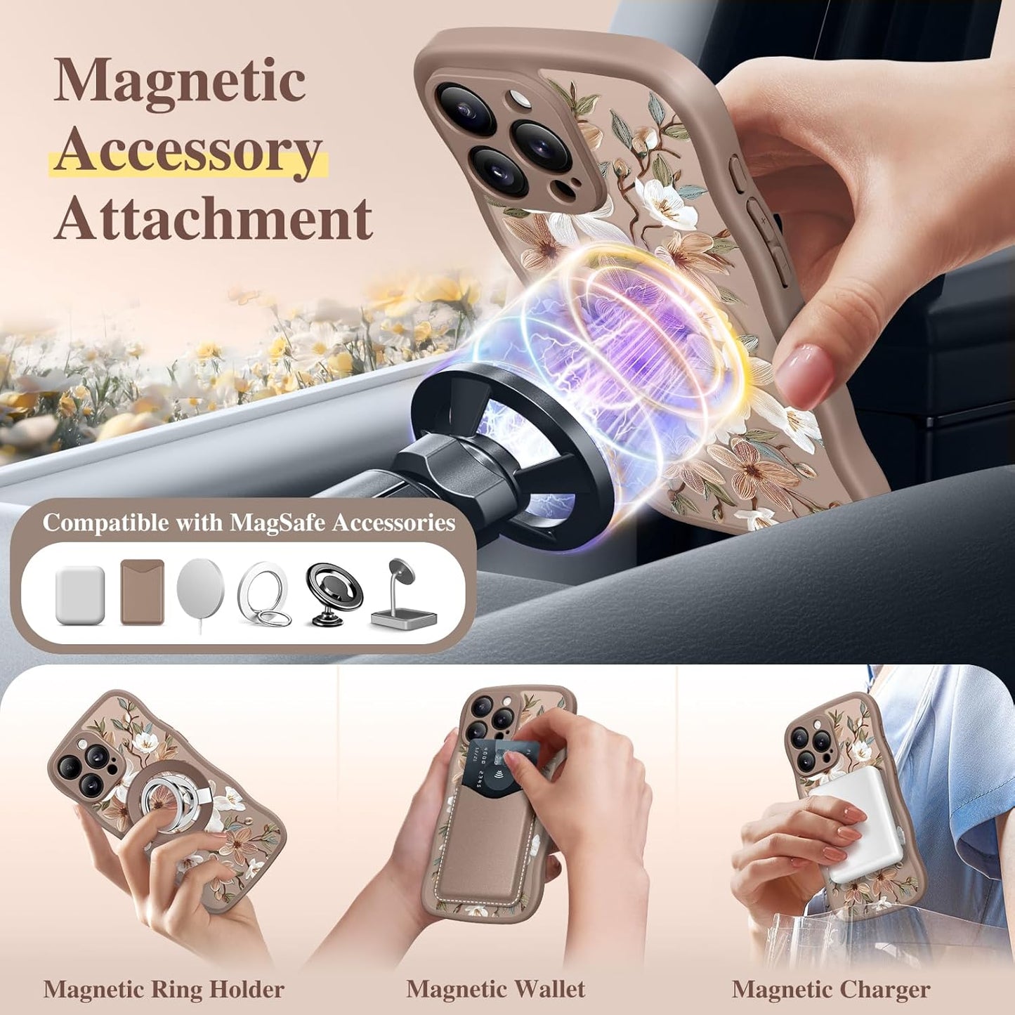 GVIEWIN for iPhone 16 Pro Max Case Compatible with MagSafe