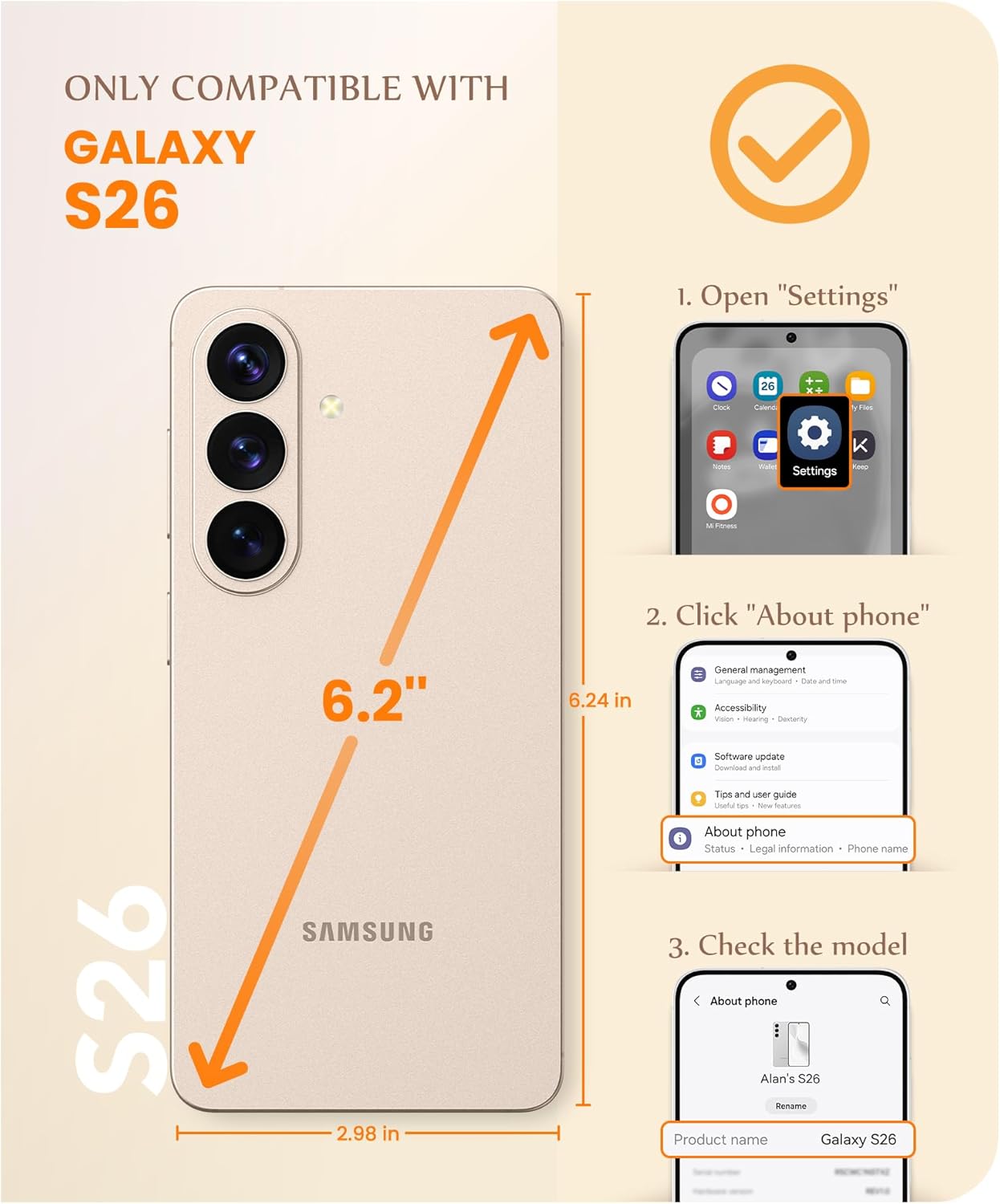 GVIEWIN Compatible with Samsung Galaxy S26 Case