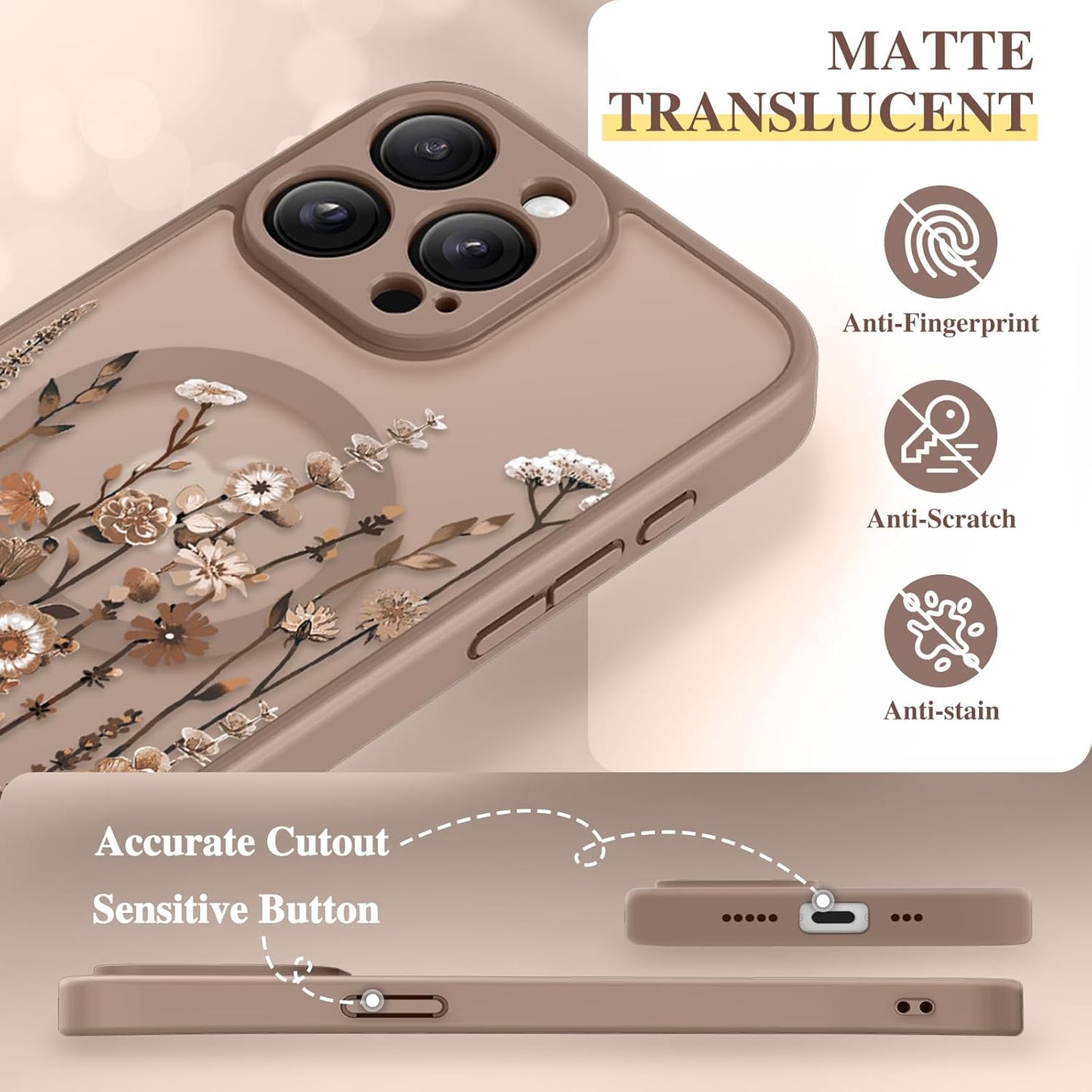 GVIEWIN for iPhone 15 Pro Case Compatible with MagSafe