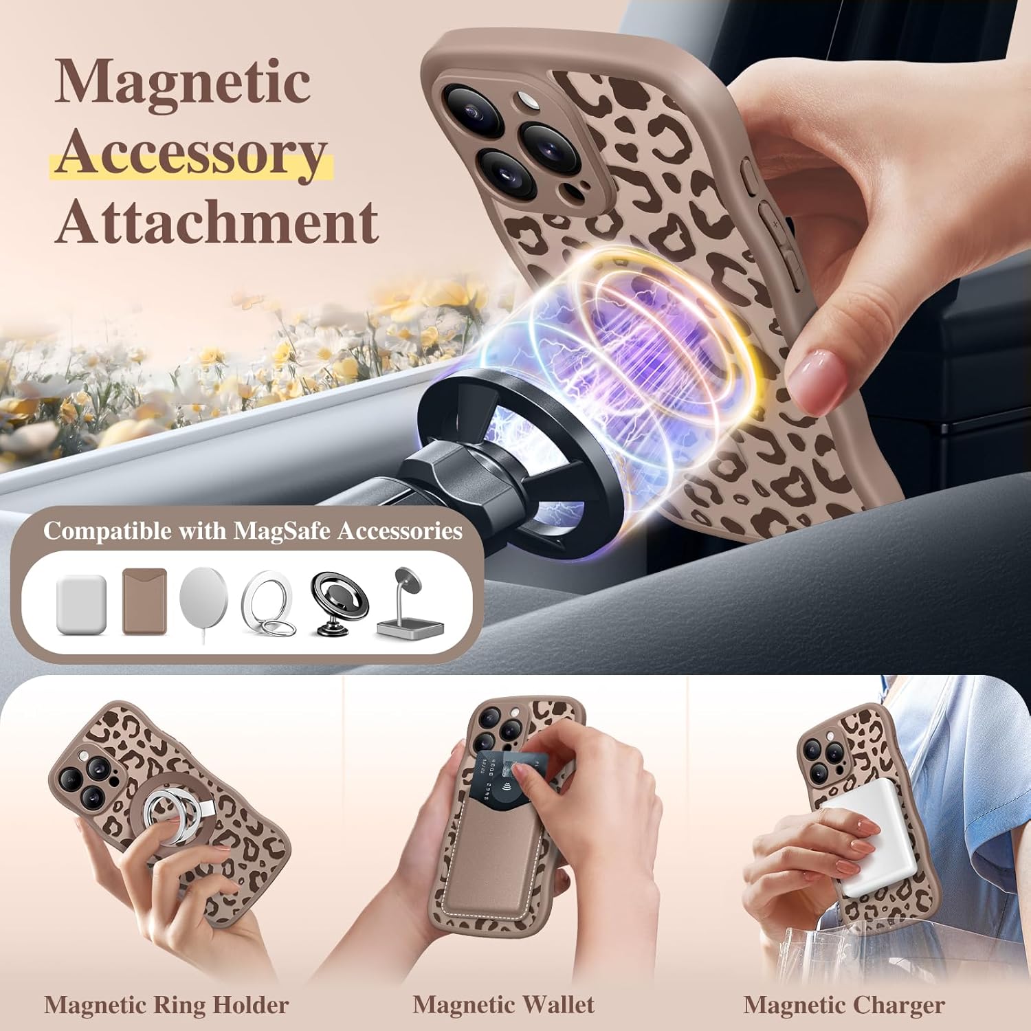 GVIEWIN for iPhone 16 Pro Case Compatible with MagSafe