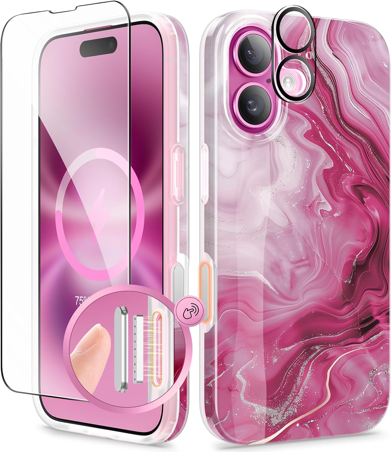 GVIEWIN for iPhone 16 Marble Case
