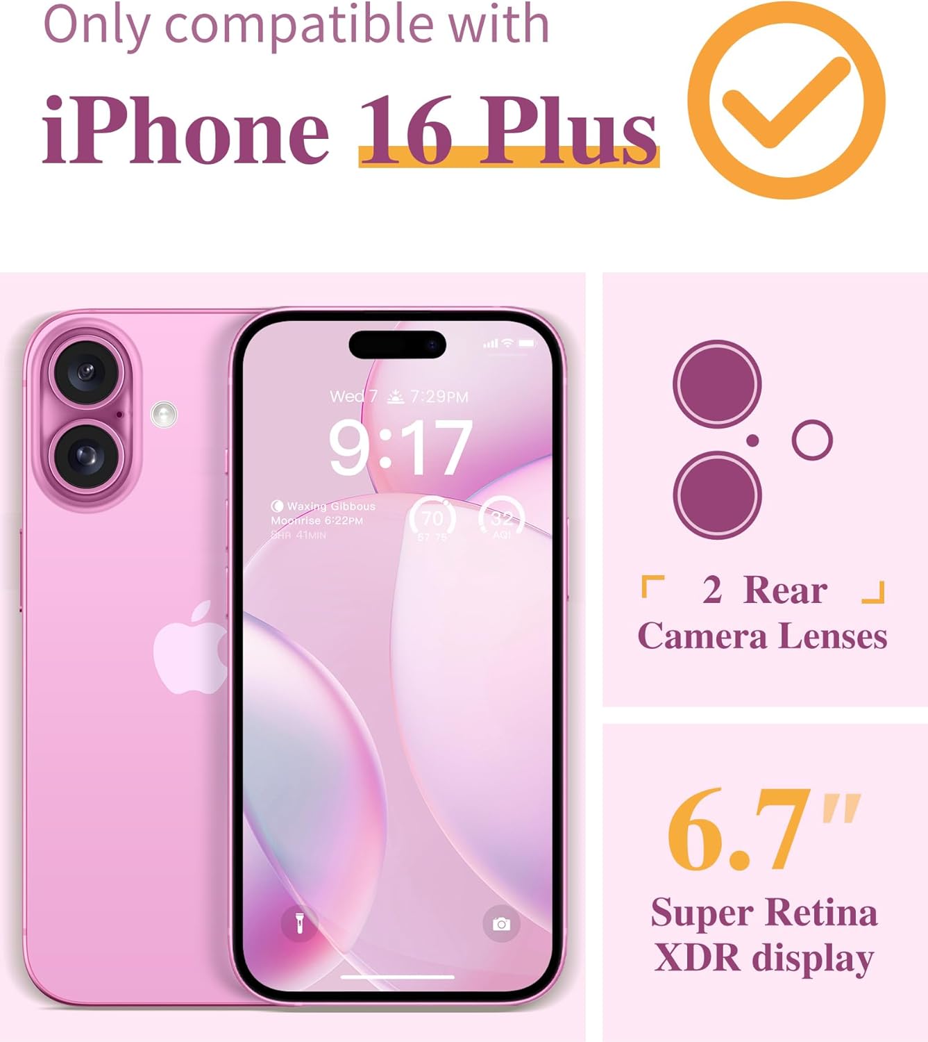 GVIEWIN for iPhone 16 Plus Case Floral