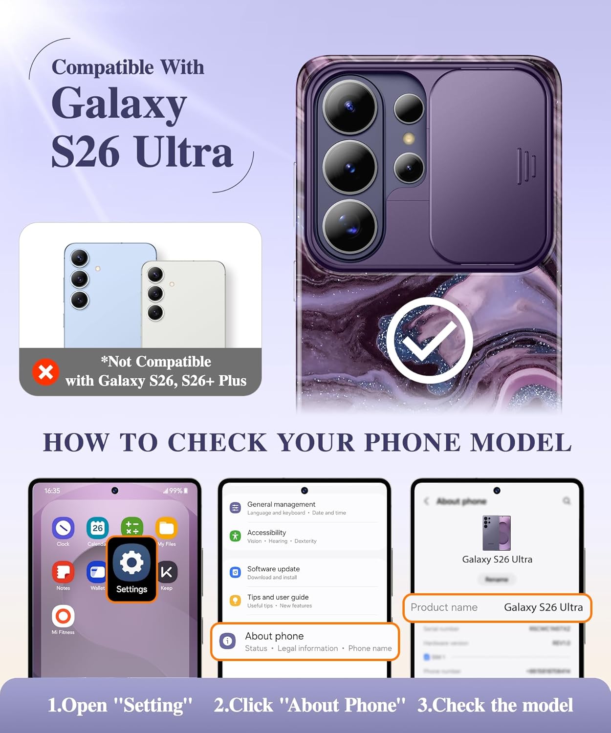 GVIEWIN Compatible with Samsung Galaxy S26 Ultra Case