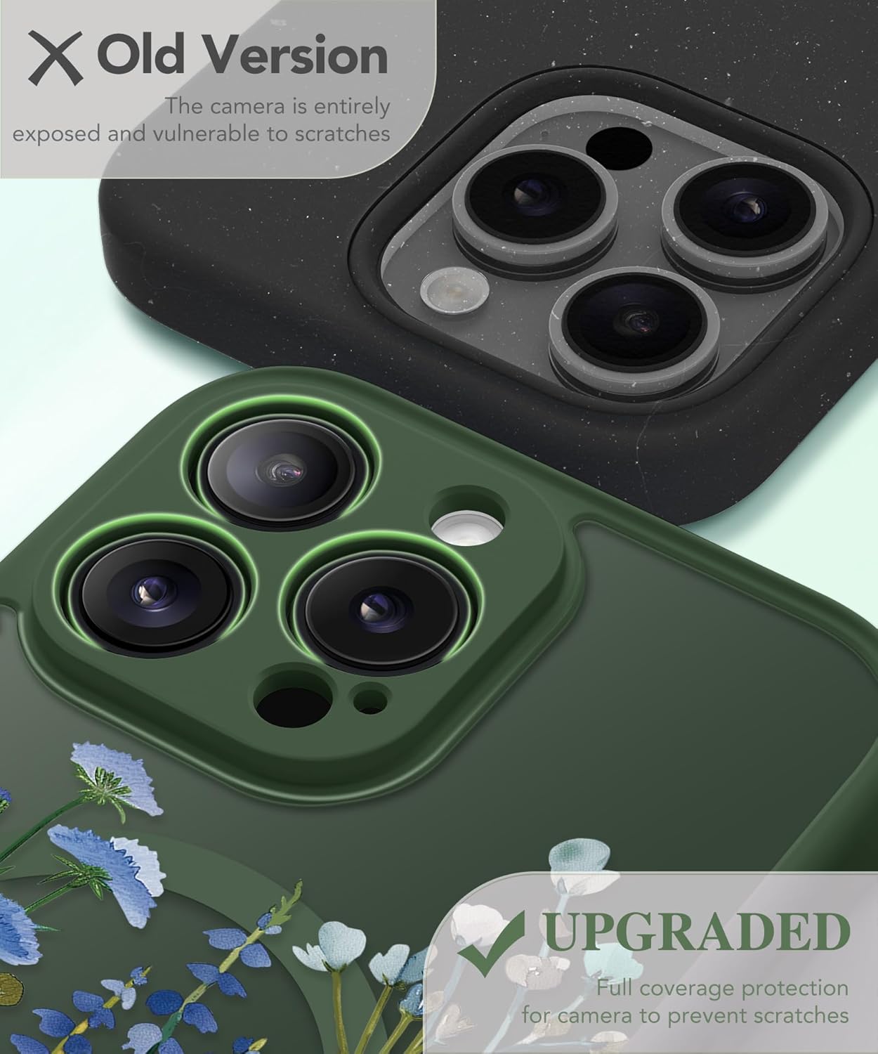 iPhone 16 Pro Floral Translucent Case Forest Green