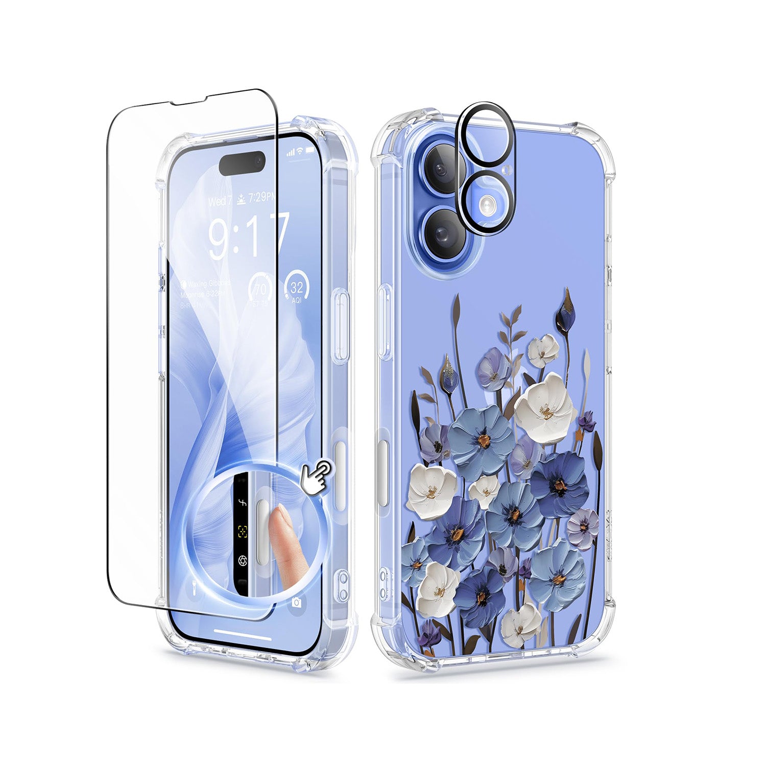 GVIEWIN for iPhone 16 Plus Case Floral