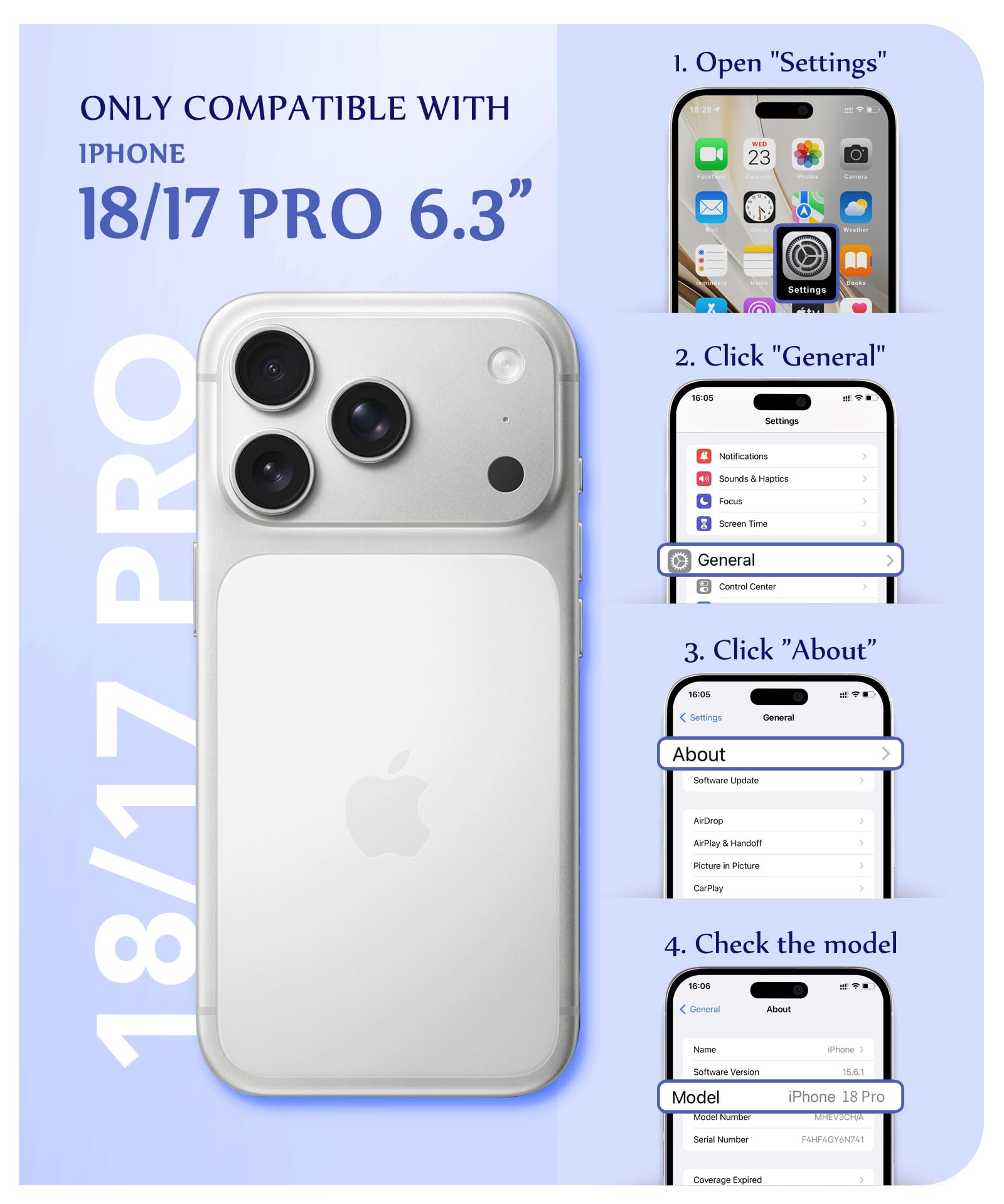 GVIEWIN for iPhone 18 Pro Case Compatible with MagSafe