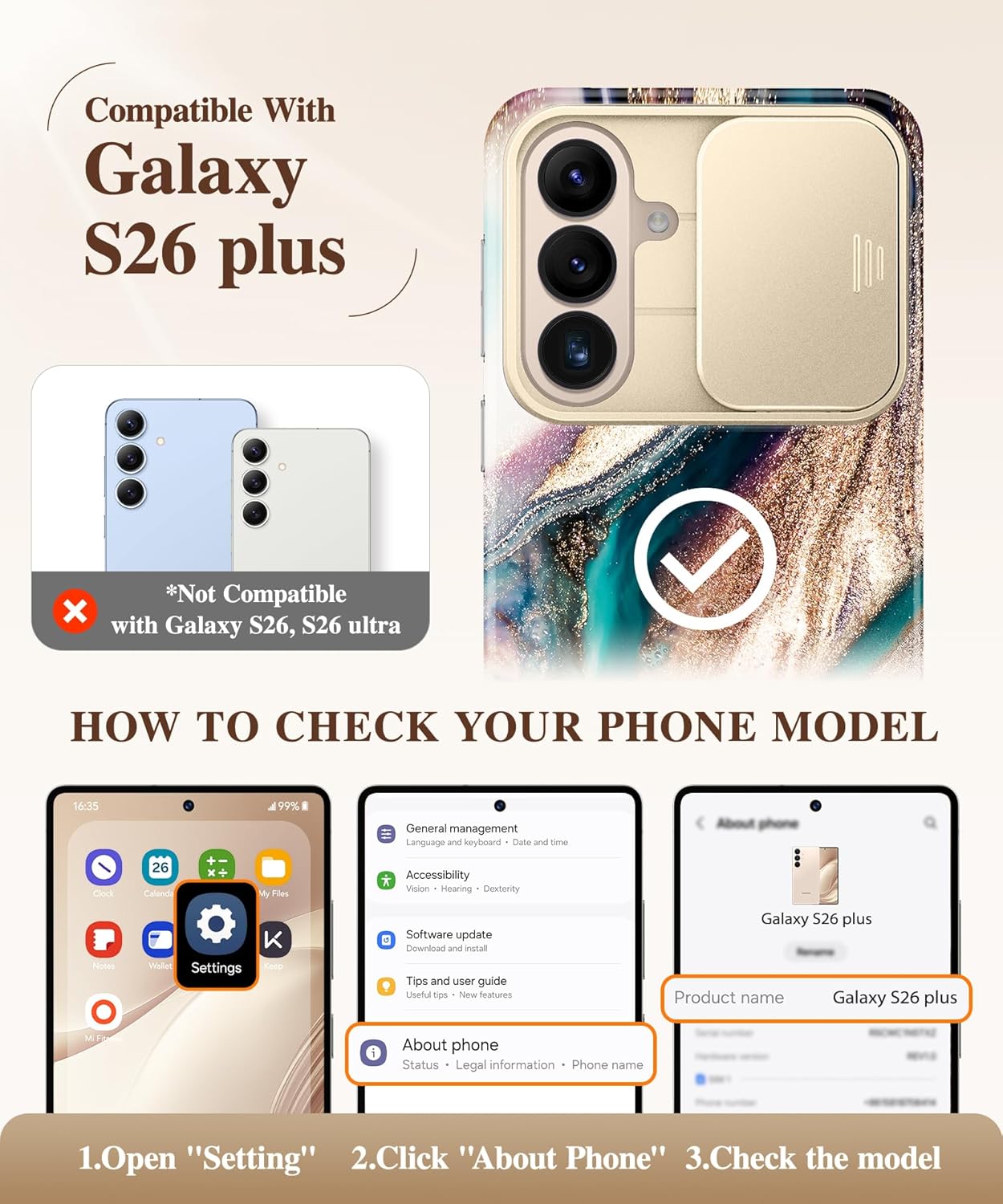 GVIEWIN Compatible with Samsung Galaxy S26 Plus Case