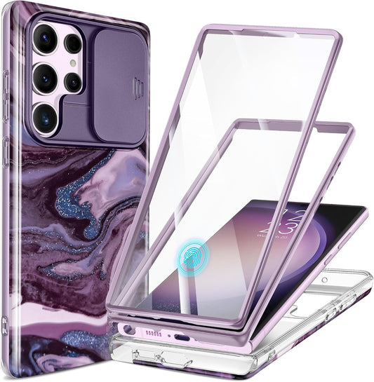 GVIEWIN for Samsung Galaxy S23 Ultra Case with Slide Camera Cover