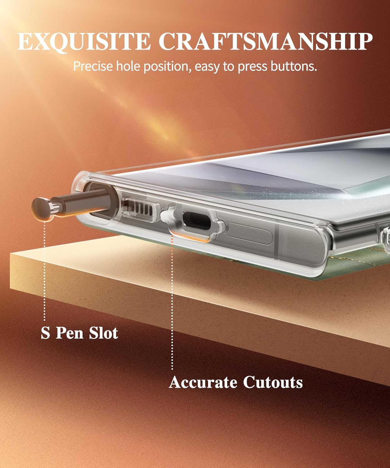 Samsung S24 Ultra Marble Case with Slide Camera Cover