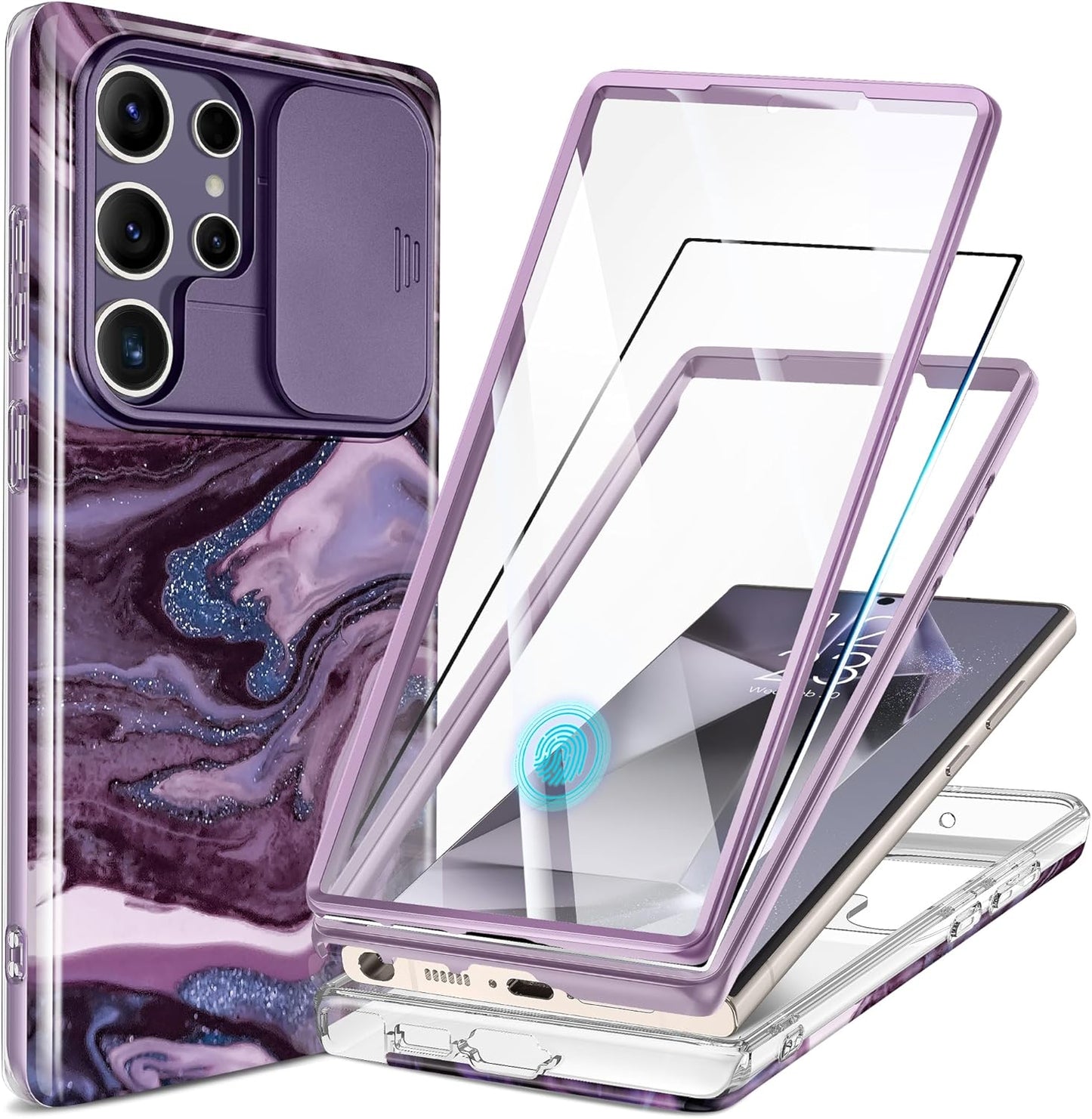 Samsung S24 Ultra Case Built-in Screen Protector 2 Front Frame