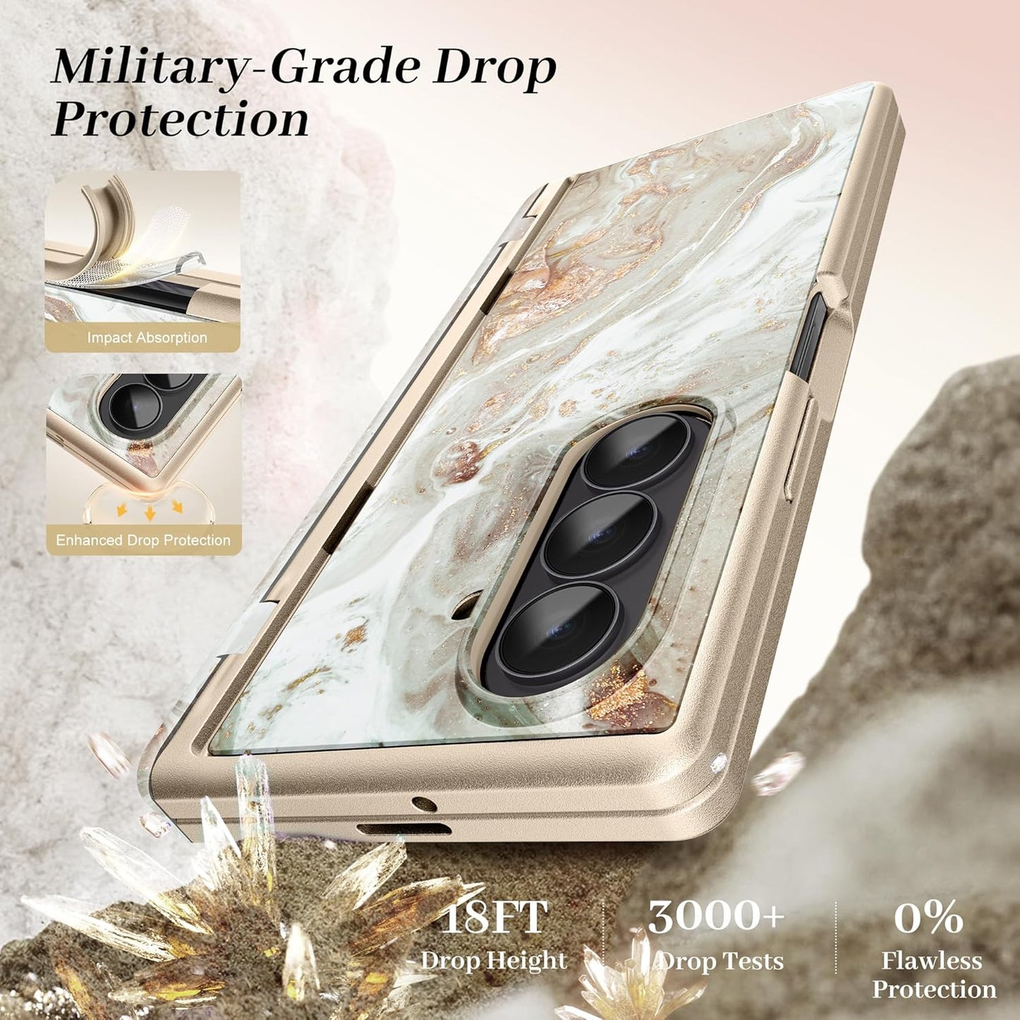GVIEWIN for Samsung Galaxy Z Fold 7 Case with Privacy Screen Protector
