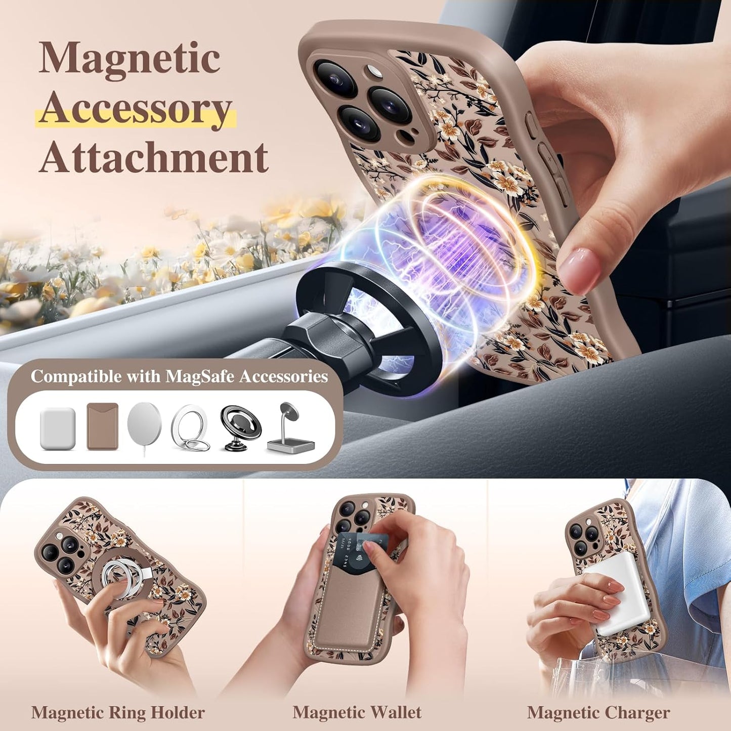 GVIEWIN for iPhone 16 Pro Max Case Compatible with MagSafe