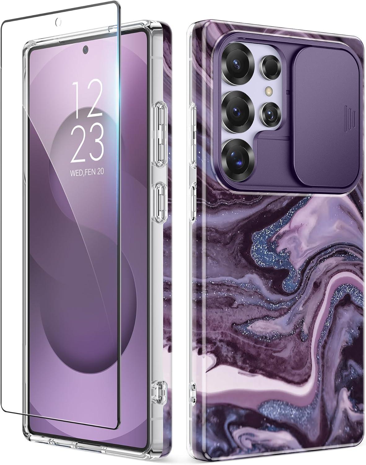GVIEWIN for Samsung Galaxy S25 Ultra Case with Slide Camera Cover