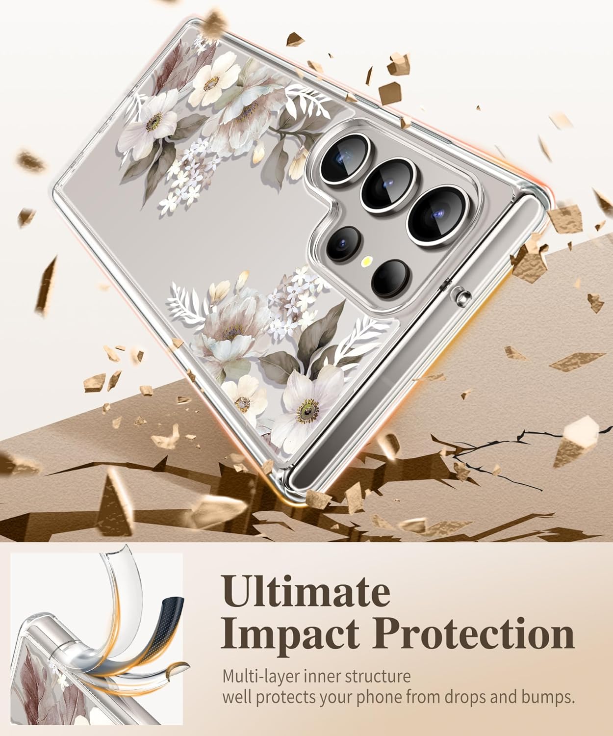 Samsung S24 Ultra Case Floral Delphinium