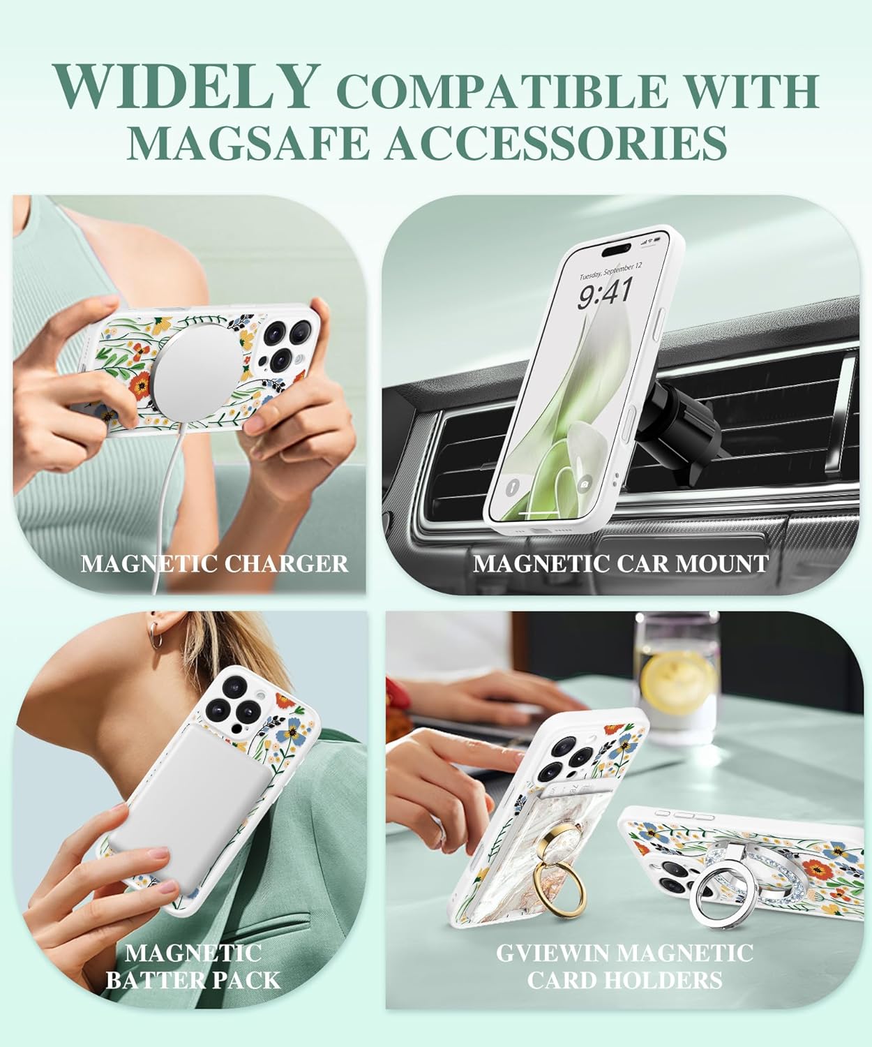 iPhone 16 Pro Floral Translucent MagSafe Case