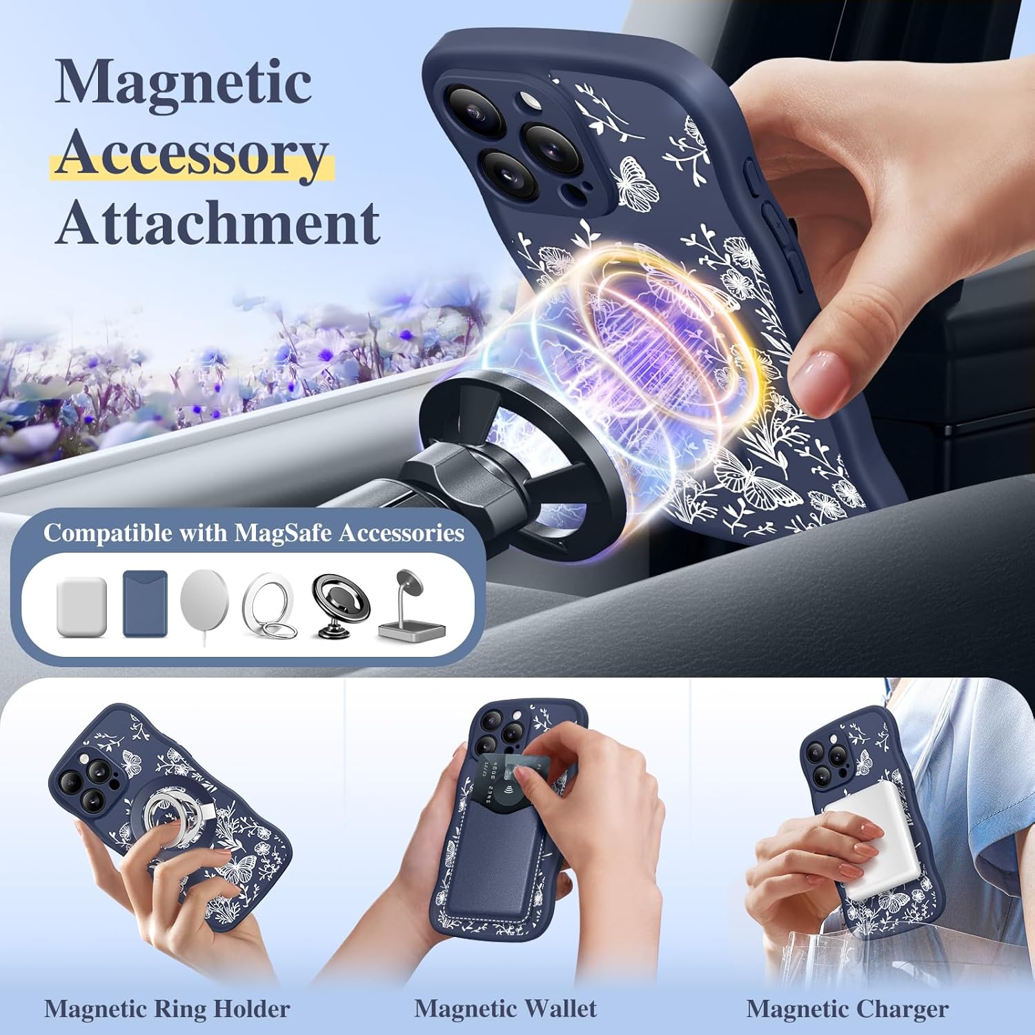 GVIEWIN for iPhone 16 Pro Max Case Compatible with MagSafe