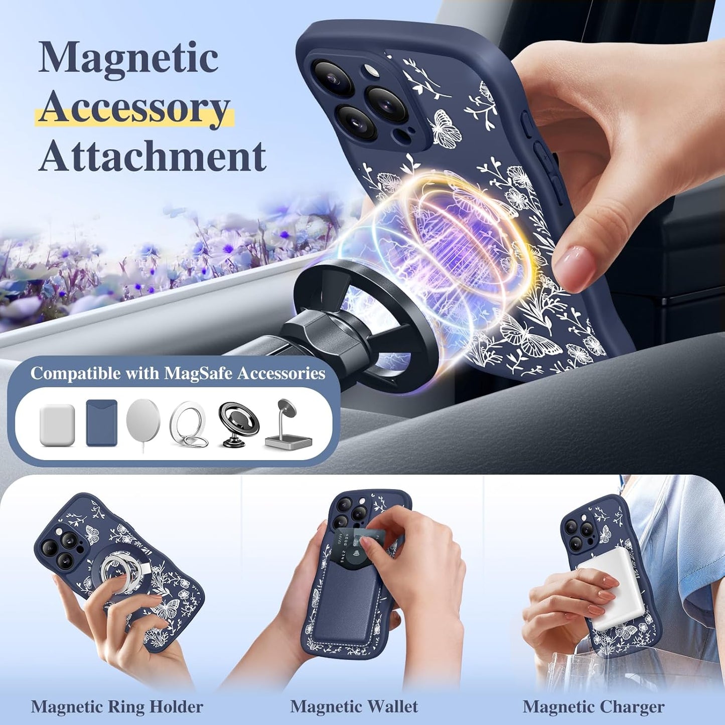 GVIEWIN for iPhone 16 Pro Max Case Compatible with MagSafe