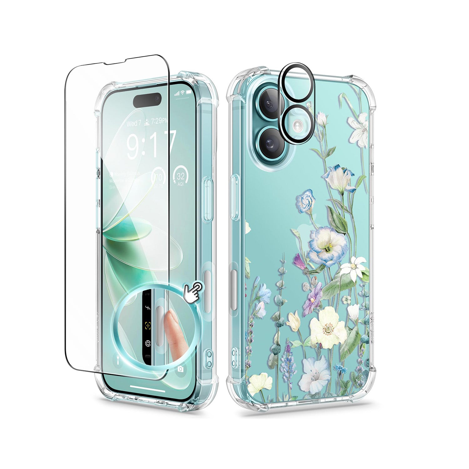 GVIEWIN for iPhone 16 Case Floral